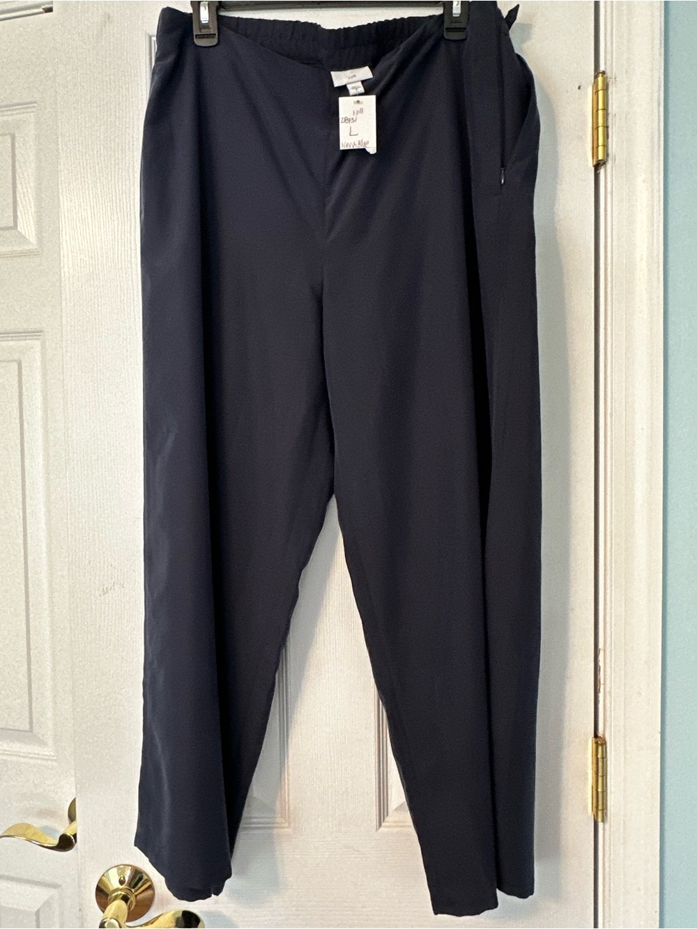J. Jill Navy Wide-Leg Pull-On Pants